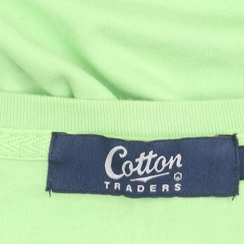 Cotton Traders Men's Green Small V-Neck Short Sleeve T-Shirt