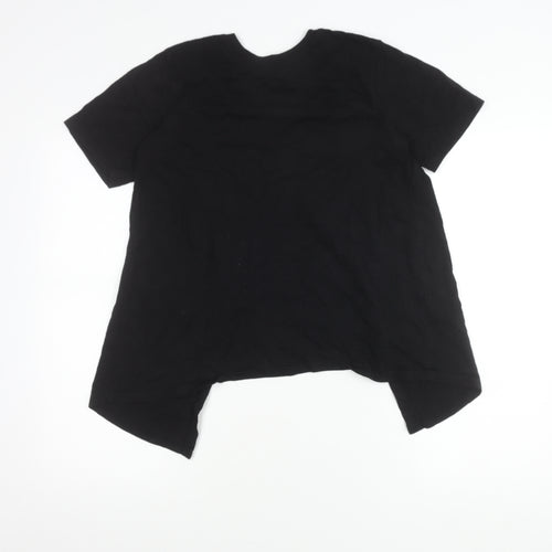 ASOS DESIGN Womens Black Size 6 Basic Cotton Short Sleeve T-Shirt