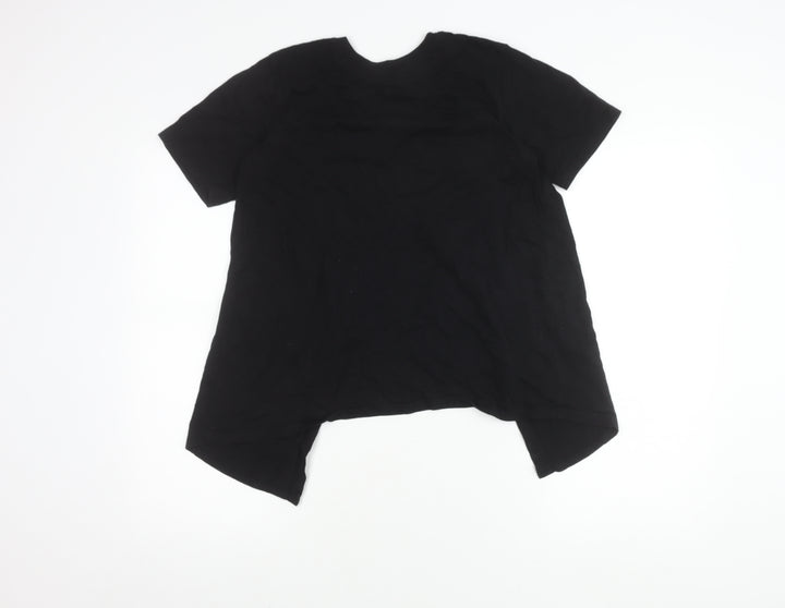 ASOS DESIGN Womens Black Size 6 Basic Cotton Short Sleeve T-Shirt