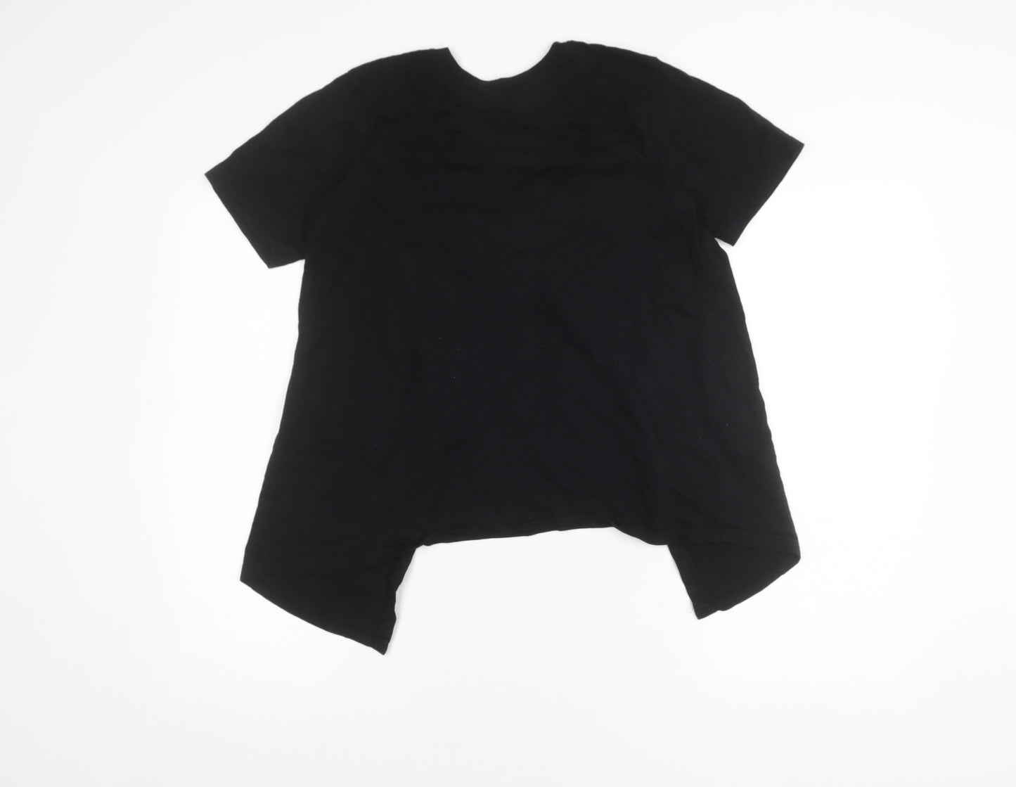 ASOS DESIGN Womens Black Size 6 Basic Cotton Short Sleeve T-Shirt