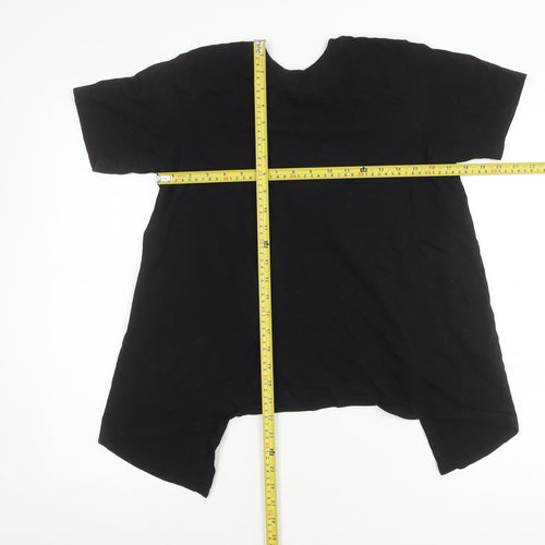 ASOS DESIGN Womens Black Size 6 Basic Cotton Short Sleeve T-Shirt