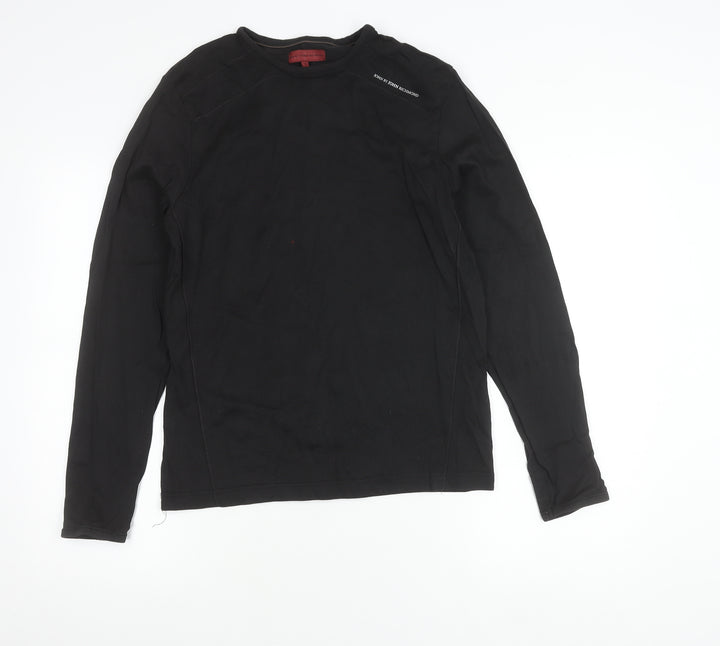 John Richmond Men’s Black Long Sleeve Cotton T-Shirt S
