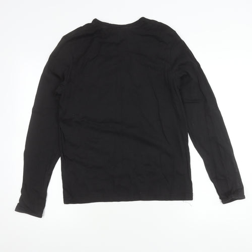 John Richmond Men’s Black Long Sleeve Cotton T-Shirt S