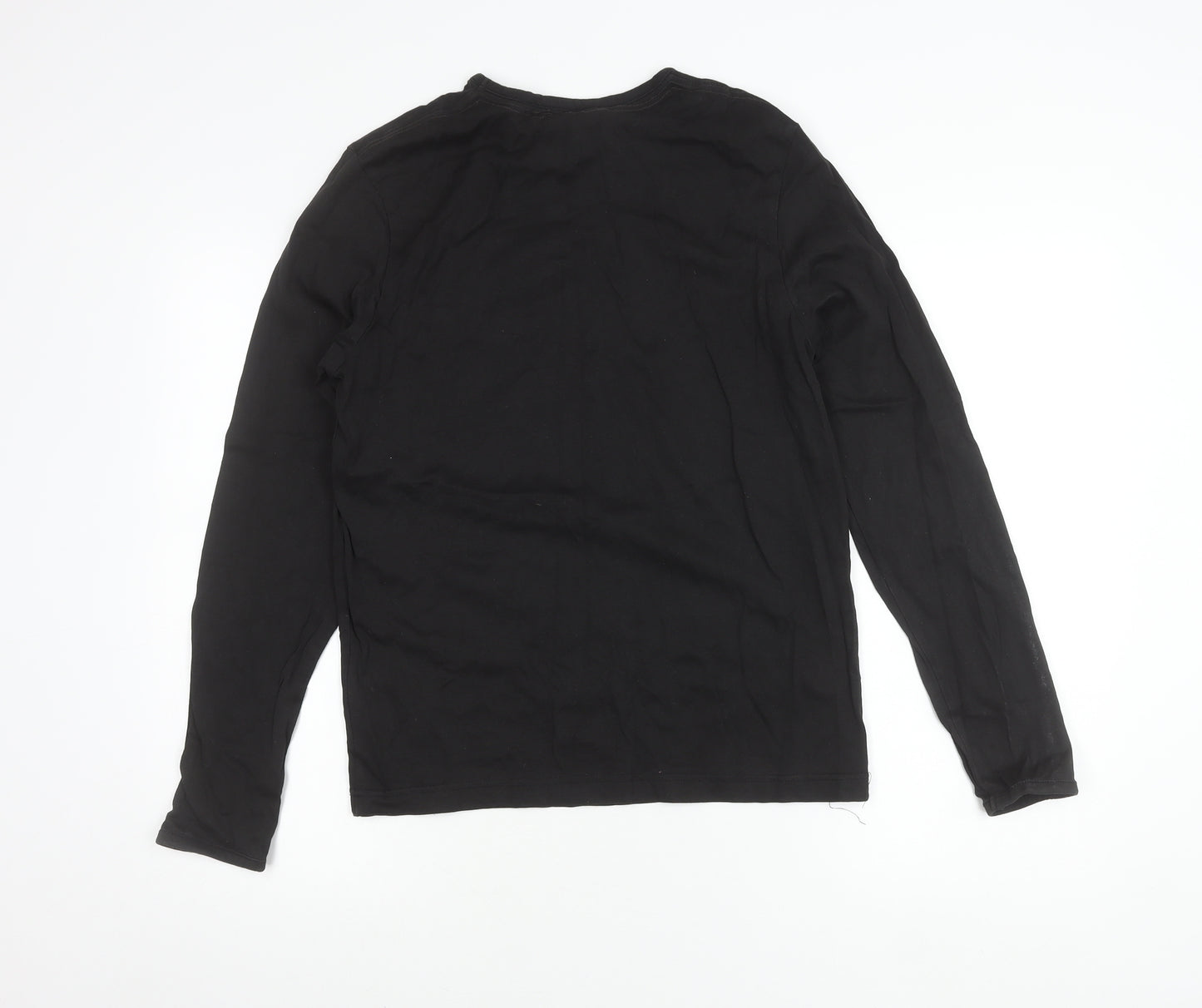 John Richmond Men’s Black Long Sleeve Cotton T-Shirt S