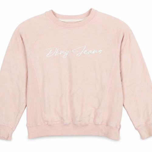 DKNY Jeans Teens Pink Logo Sweatshirt L (12/14) Cotton Blend