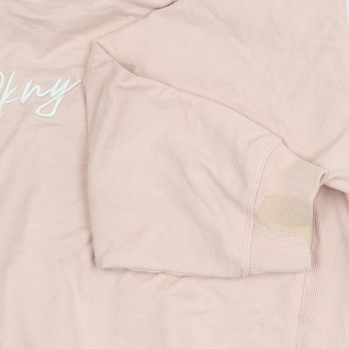 DKNY Jeans Teens Pink Logo Sweatshirt L (12/14) Cotton Blend