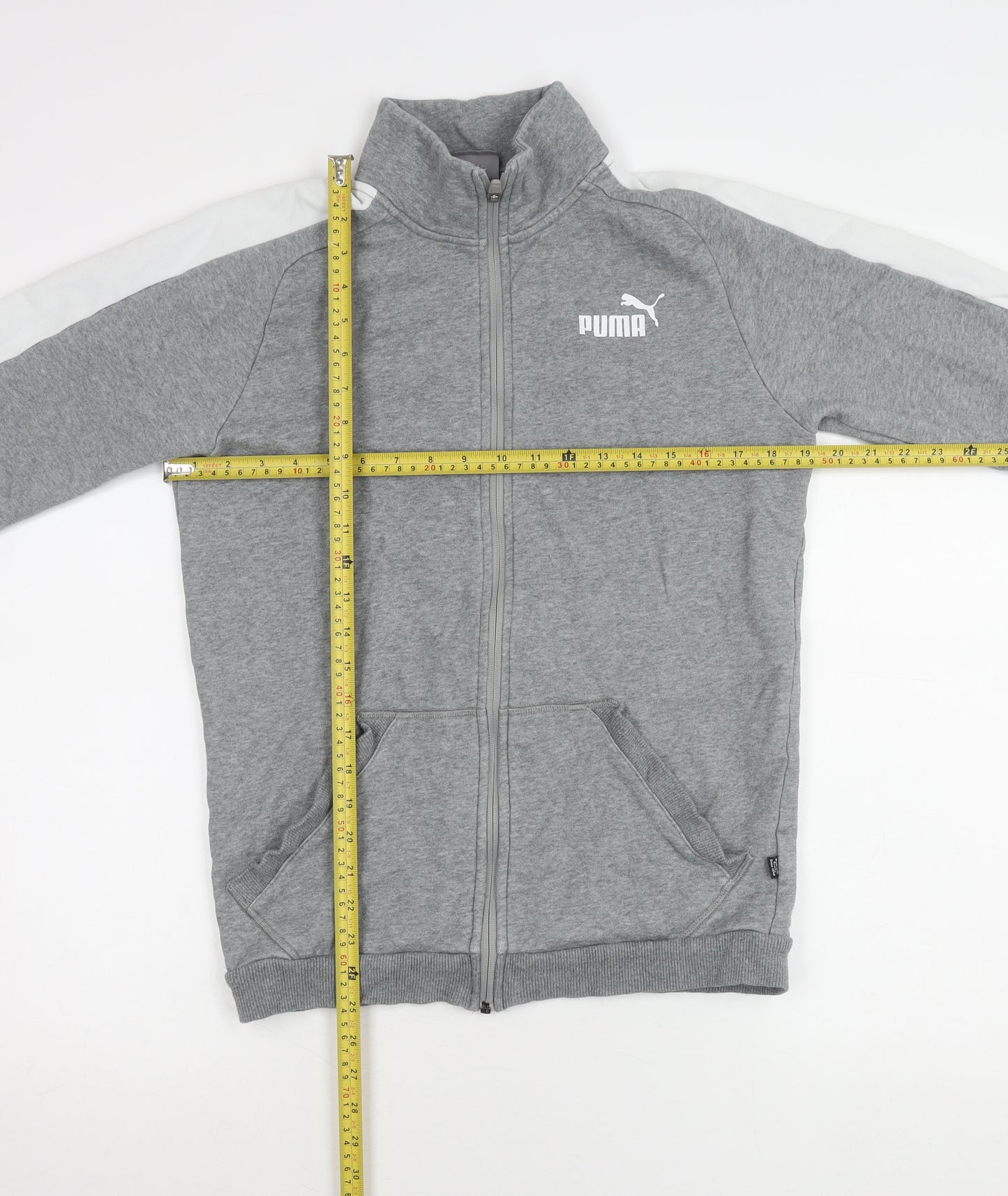 Puma Men's Grey XS Full Zip Basic Sports Jacket