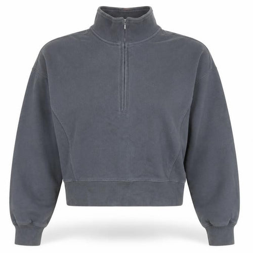 Abercrombie & Fitch Women’s Grey Small 1/4 Zip Sweatshirt Cotton Blend