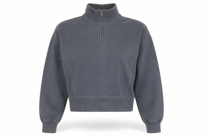 Abercrombie & Fitch Women’s Grey Small 1/4 Zip Sweatshirt Cotton Blend