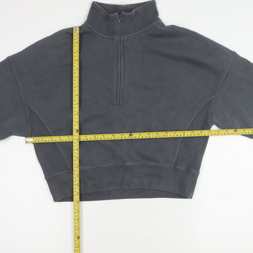 Abercrombie & Fitch Women’s Grey Small 1/4 Zip Sweatshirt Cotton Blend