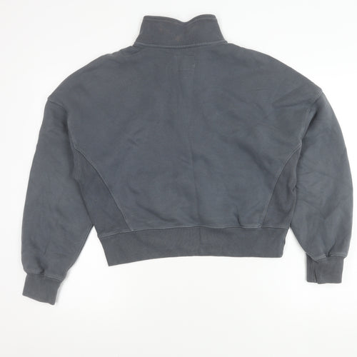Abercrombie & Fitch Women’s Grey Small 1/4 Zip Sweatshirt Cotton Blend