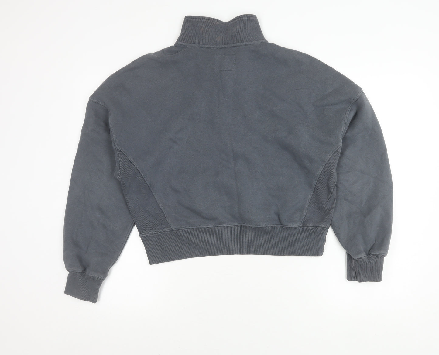 Abercrombie & Fitch Women’s Grey Small 1/4 Zip Sweatshirt Cotton Blend