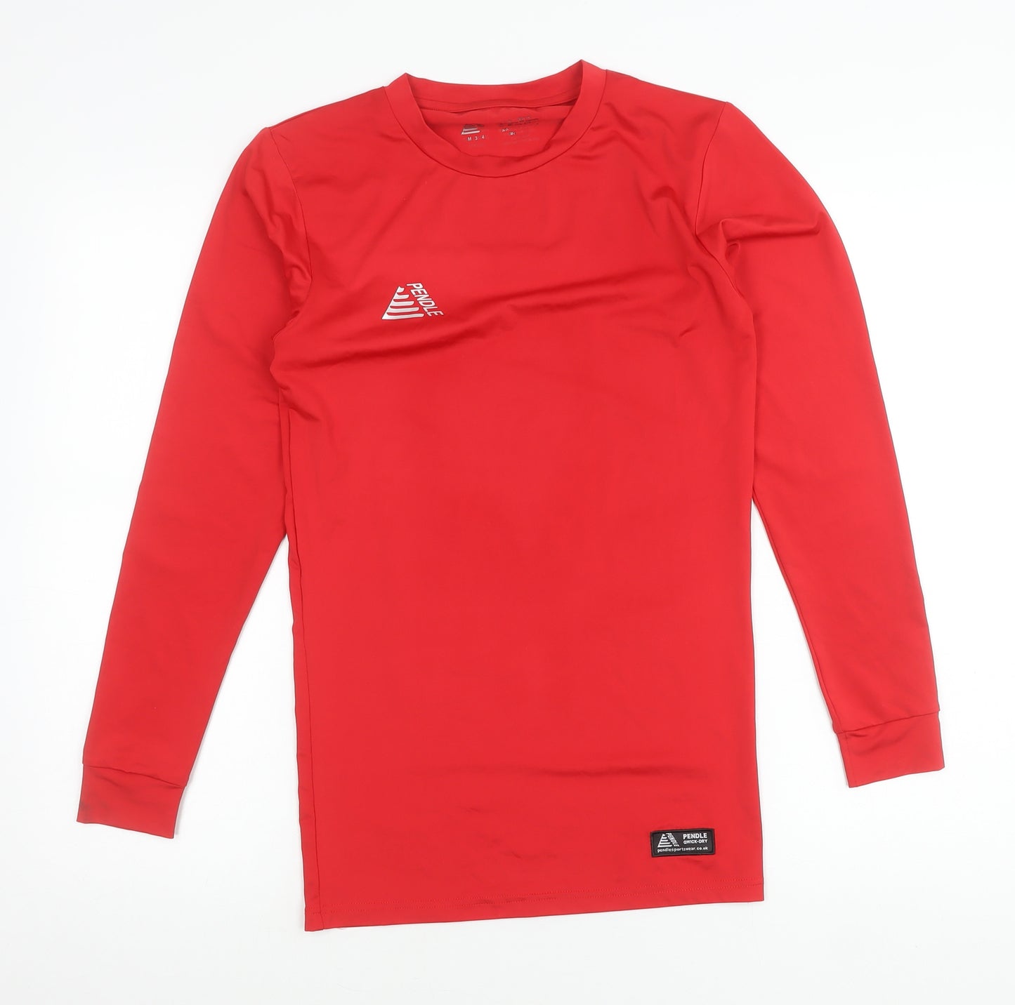 Pendle Men’s Red Long Sleeve Athletic Fit Crew Neck Sports Top M