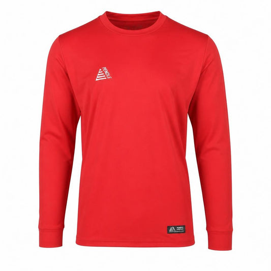 Front view of Pendle Men’s Red Long Sleeve Athletic Fit Crew Neck Sports Top M