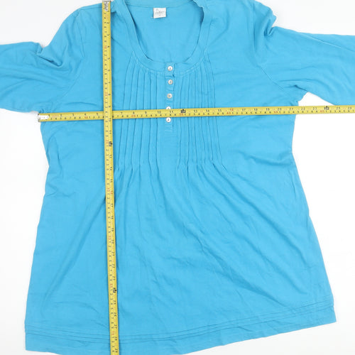 Cotton Traders Women’s Blue Tunic Blouse Size 20 3/4 Sleeve
