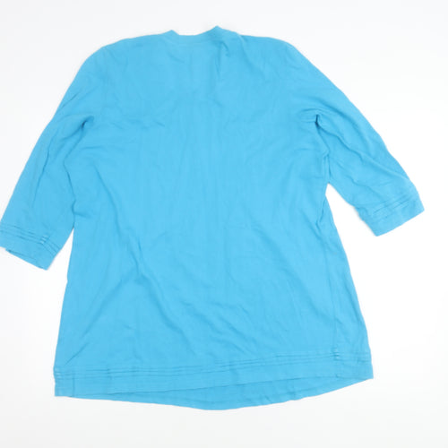 Cotton Traders Women’s Blue Tunic Blouse Size 20 3/4 Sleeve
