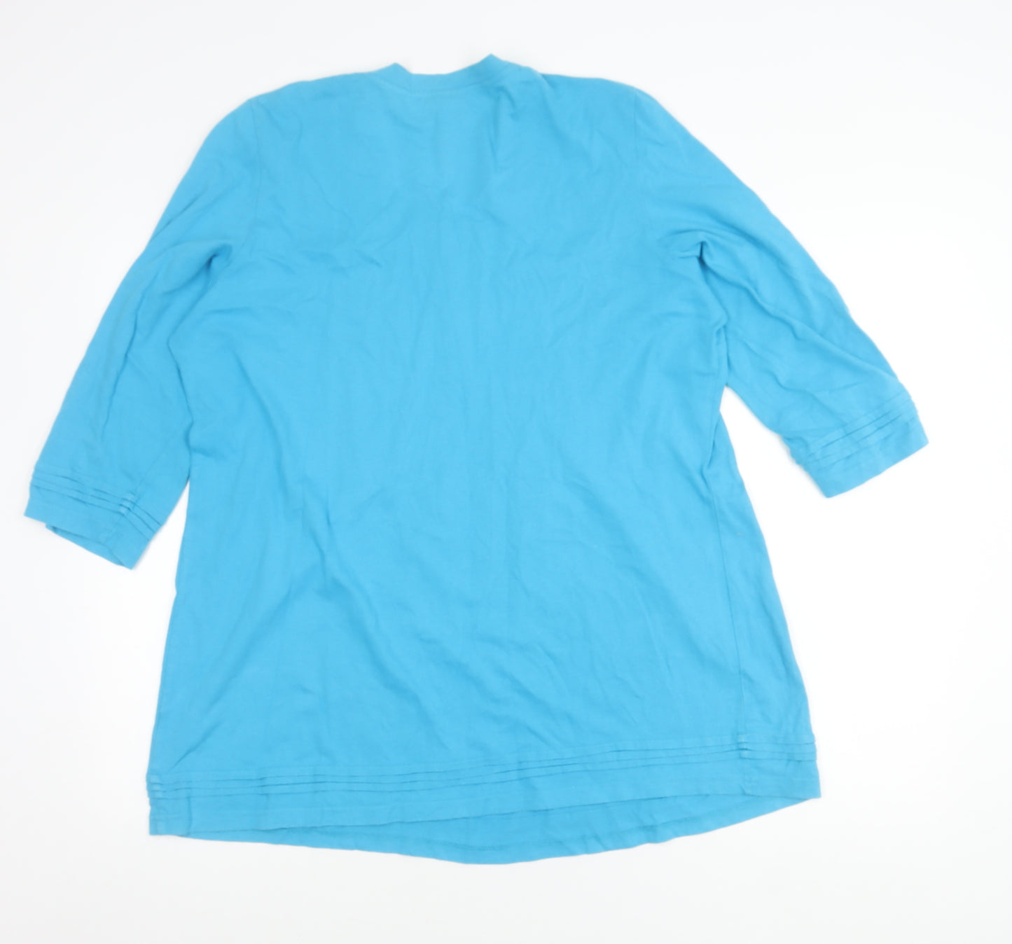 Cotton Traders Women’s Blue Tunic Blouse Size 20 3/4 Sleeve