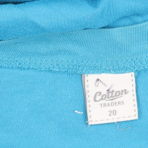 Cotton Traders Women’s Blue Tunic Blouse Size 20 3/4 Sleeve