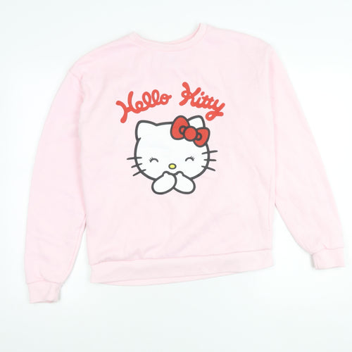 Hello Kitty Girls Pink Pullover Sweatshirt 14-15 Years Graphic Print
