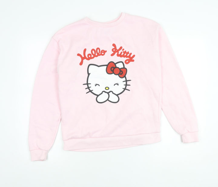 Hello Kitty Girls Pink Pullover Sweatshirt 14-15 Years Graphic Print