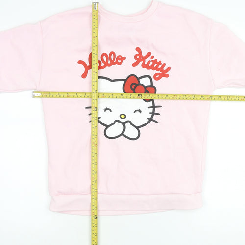 Hello Kitty Girls Pink Pullover Sweatshirt 14-15 Years Graphic Print