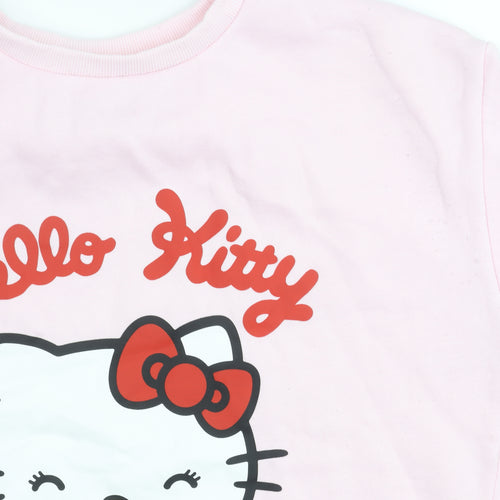 Hello Kitty Girls Pink Pullover Sweatshirt 14-15 Years Graphic Print