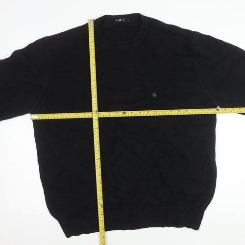 Pre End Mens Black L Pullover Jumper Knit Crew Neck Long Sleeve