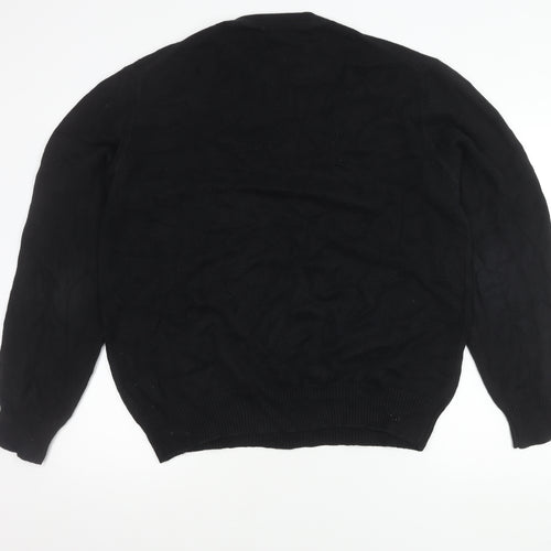 Pre End Mens Black L Pullover Jumper Knit Crew Neck Long Sleeve