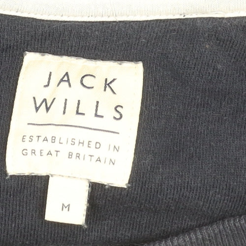 Jack Wills Mens Blue M Crew Neck Pullover Sweatshirt Logo Cotton
