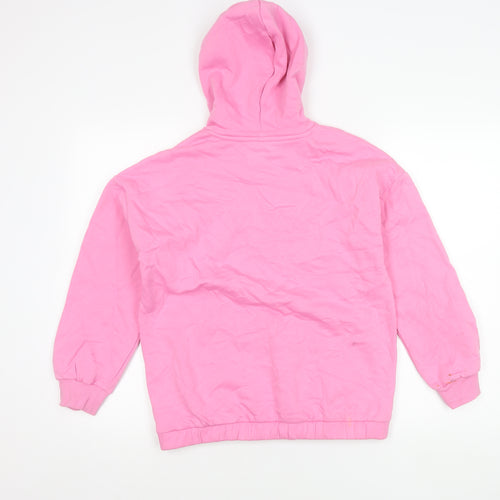 Marks and Spencer Girls Pink Barbie Pullover Hoodie 12-13Y Logo Print