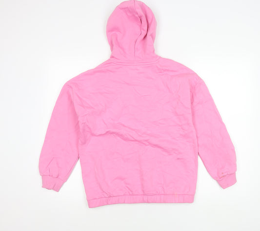 Marks and Spencer Girls Pink Barbie Pullover Hoodie 12-13Y Logo Print