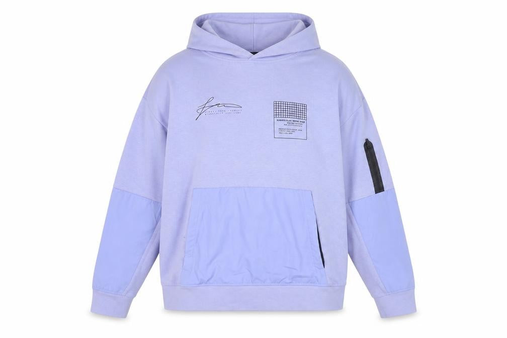 Front view of Zara Teens Purple Pullover Hoodie, size 14, Regular Fit Logo