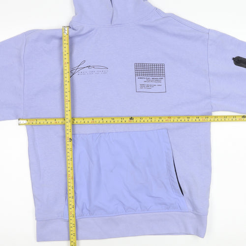Zara Teens Purple Pullover Hoodie Size 14 Regular Fit Logo