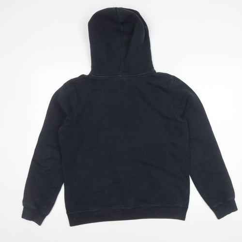 Jack Wills Womens Navy Hoodie UK 12 Cotton Blend Pullover Logo Graphic