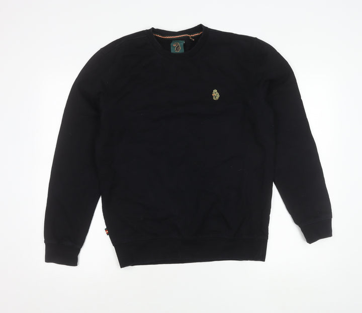 Luke Sport Men's Black Sweatshirt L Pullover Crew Neck Cotton