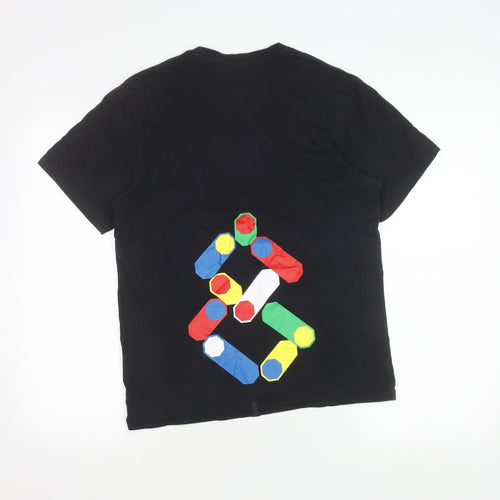 Nike Men’s Black Graphic Print T-Shirt Size S Crew Neck Cotton