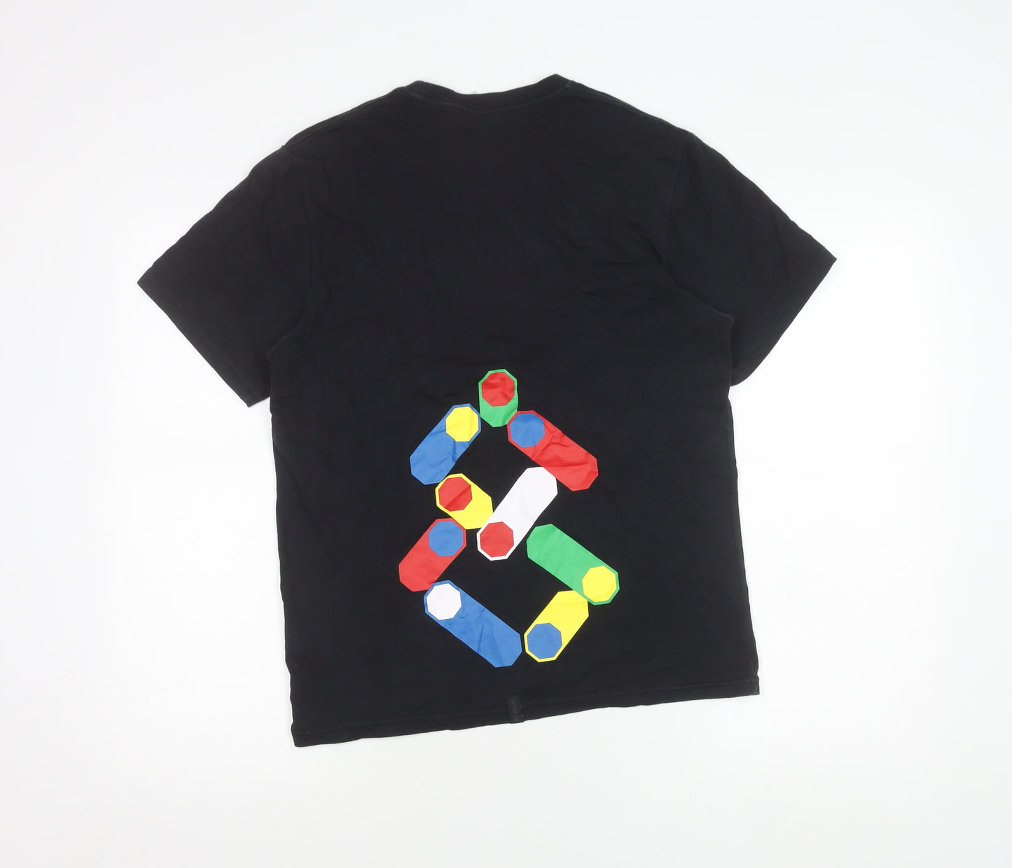 Nike Men’s Black Graphic Print T-Shirt Size S Crew Neck Cotton