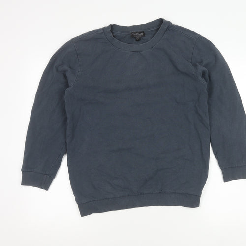 Topshop Women’s Blue Pullover Sweatshirt UK 6 Cotton Blend