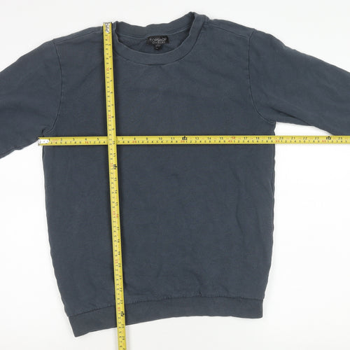 Topshop Women’s Blue Pullover Sweatshirt UK 6 Cotton Blend