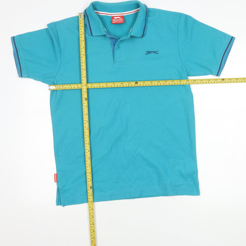 Slazenger Men’s Blue Polo Shirt M Regular Fit Casual Sportswear