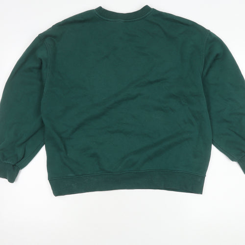 Divided Womens Green Logo Sweatshirt S Regular Fit Pullover Crew Neck