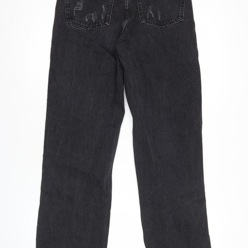Primark Women’s Black Distressed Straight Leg Jeans Size 6 Regular