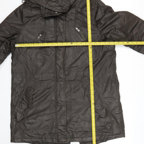 Papaya Women’s Brown Size 16 Hooded Parka Coat Cotton Mid Length