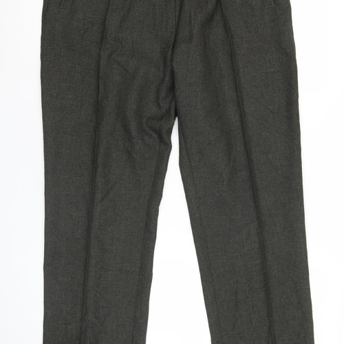 Marks and Spencer Women's Green Polyester Blend Pleated Work Trousers XL
