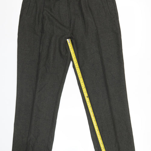 Marks and Spencer Women's Green Polyester Blend Pleated Work Trousers XL