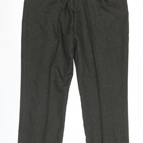 Marks and Spencer Women's Green Polyester Blend Pleated Work Trousers XL