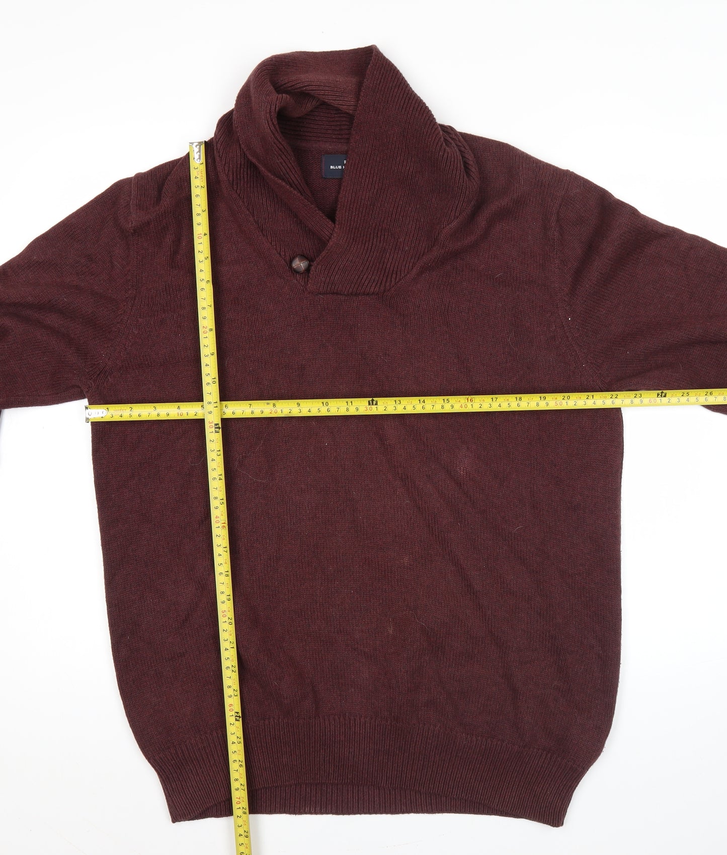 Marks and Spencer Mens Red XL Collared Cotton Pullover Jumper