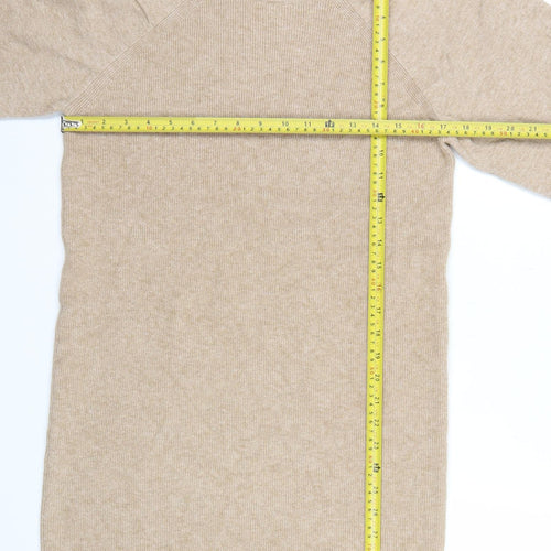 Oliver Bonas Women Beige Size 8 Tunic Jumper Long Sleeve Knit