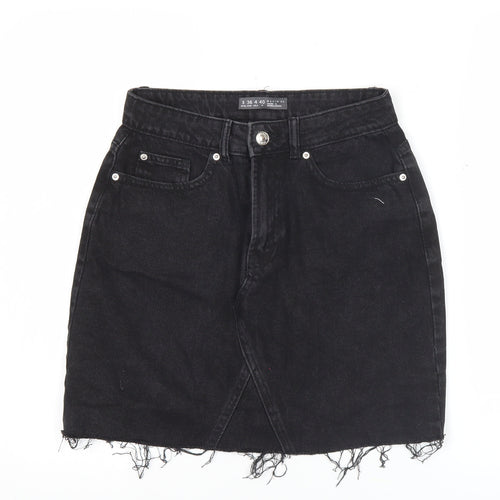 Denim Co. Women Black Size 8 High Rise Denim Mini Skirt