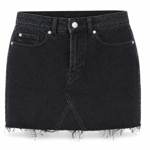 Denim Co. Women Black Size 8 High Rise Denim Mini Skirt